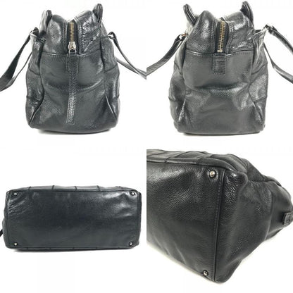Chanel Shoulder Bag Choco Bar CC Logo Caviar Leather Black