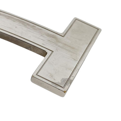 Hermes Buckle Belt Logo Only Metal Silver