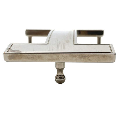Hermes Buckle Belt Logo Only Metal Silver