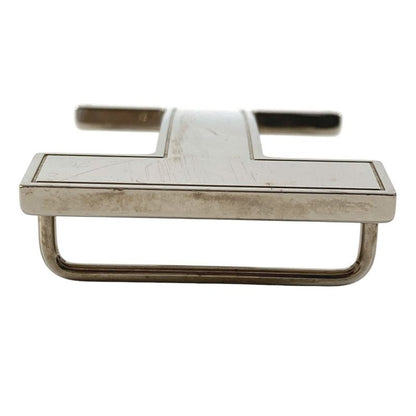 Hermes Buckle Belt Logo Only Metal Silver