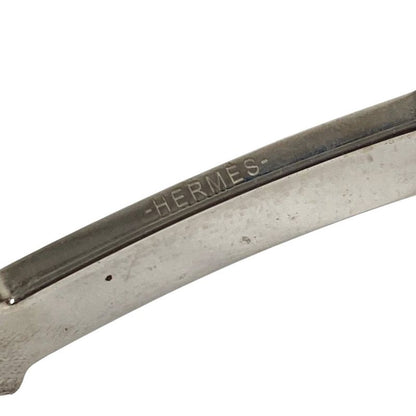 Hermes Buckle Belt Logo Only Metal Silver