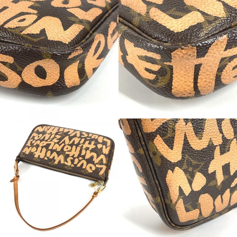 Louis Vuitton Shoulder Bag Pochette Monogram Graffiti Canvas Orange