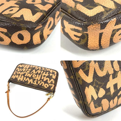 Louis Vuitton Shoulder Bag Pochette Monogram Graffiti Canvas Orange