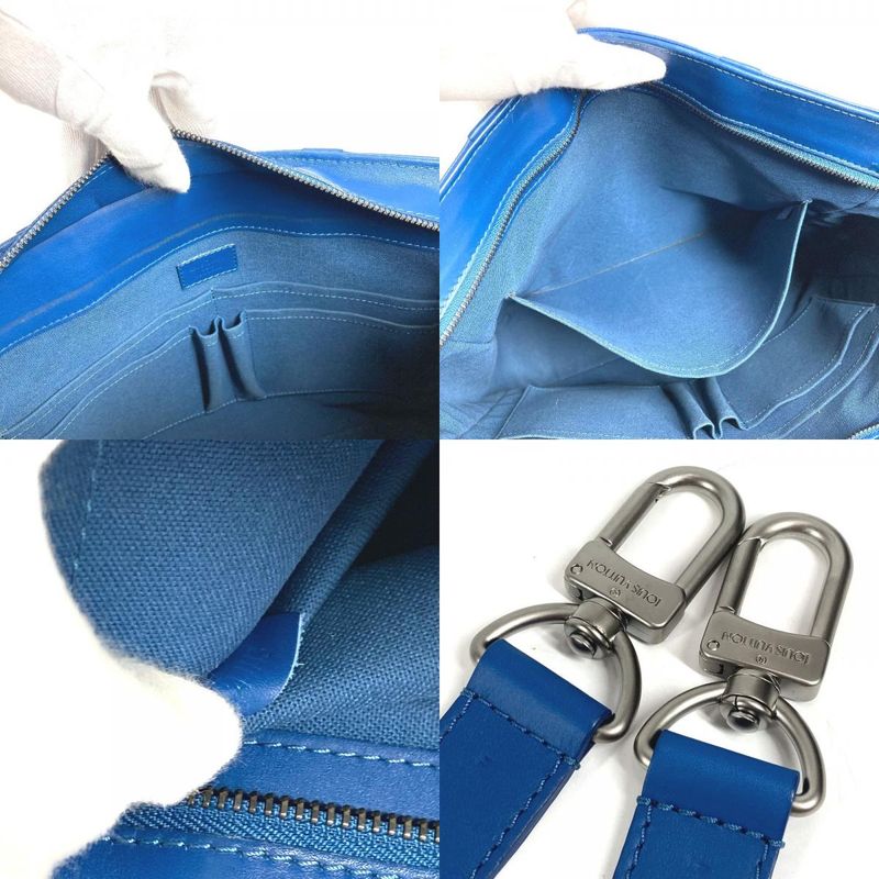 Louis Vuitton Shoulder Bag Tadao PM Damier Infini Leather Blue