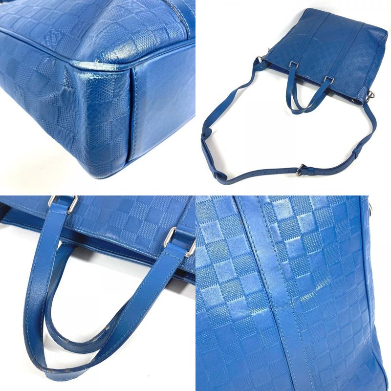 Louis Vuitton Shoulder Bag Tadao PM Damier Infini Leather Blue