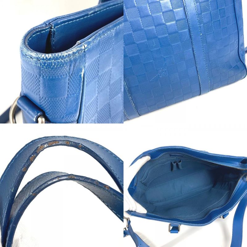 Louis Vuitton Shoulder Bag Tadao PM Damier Infini Leather Blue