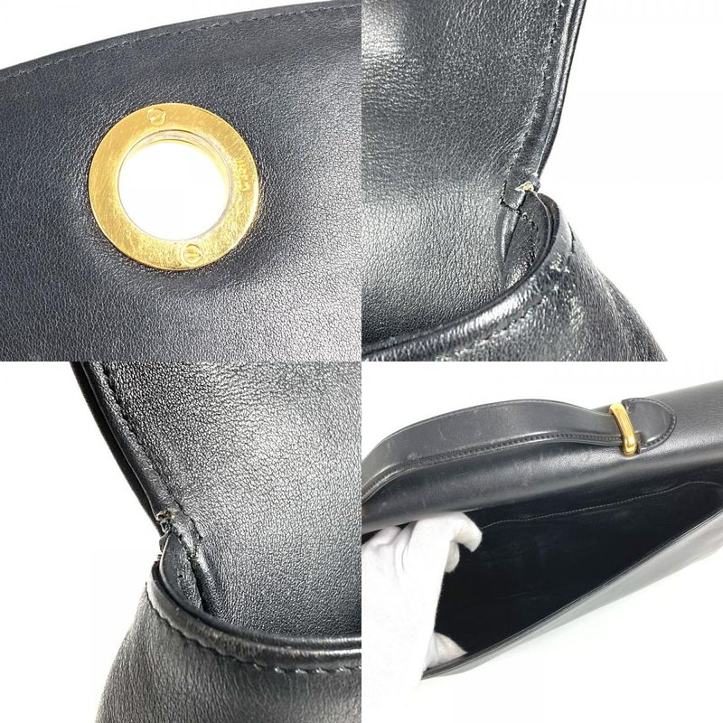 Cartier Business Bag Panthère Logo Leather Black