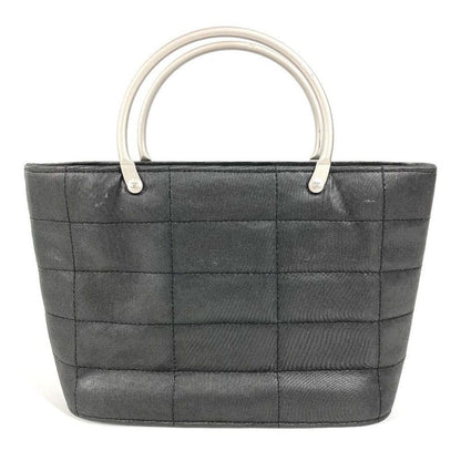 Chanel Handbag Metal Handle Choco Bar Nylon Gray