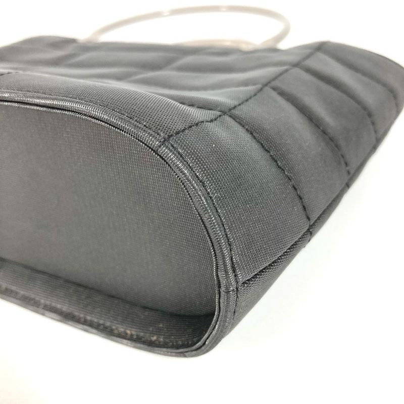 Chanel Handbag Metal Handle Choco Bar Nylon Gray