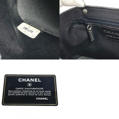 Chanel Handbag Metal Handle Choco Bar Nylon Gray
