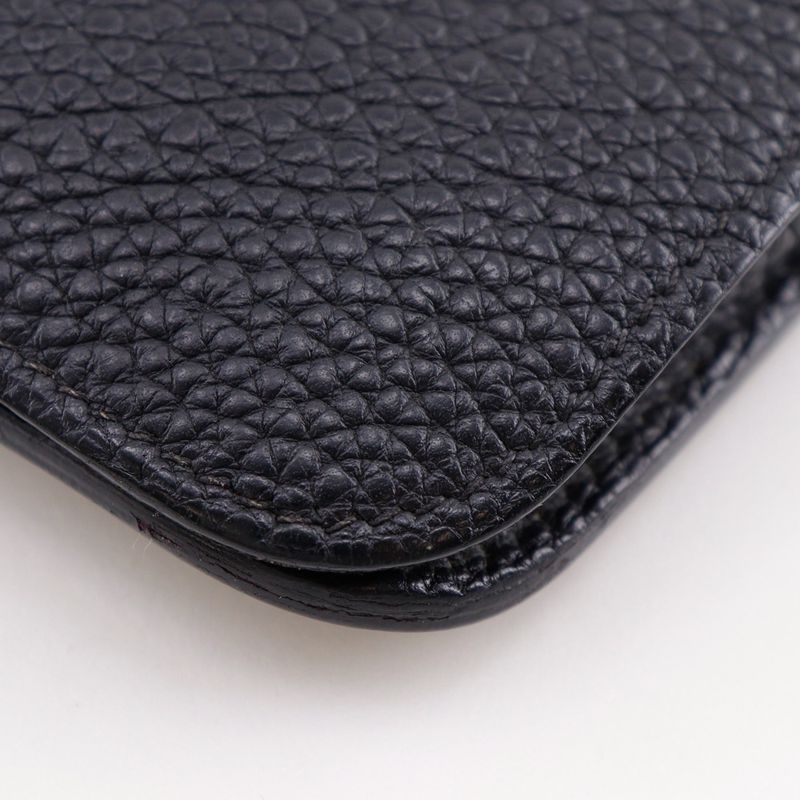 Hermes Dogon GM Taurillon Clemence Black Gold I Wallet