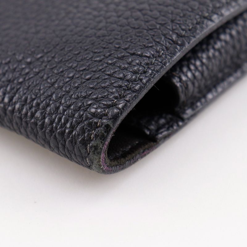 Hermes Dogon GM Taurillon Clemence Black Gold I Wallet