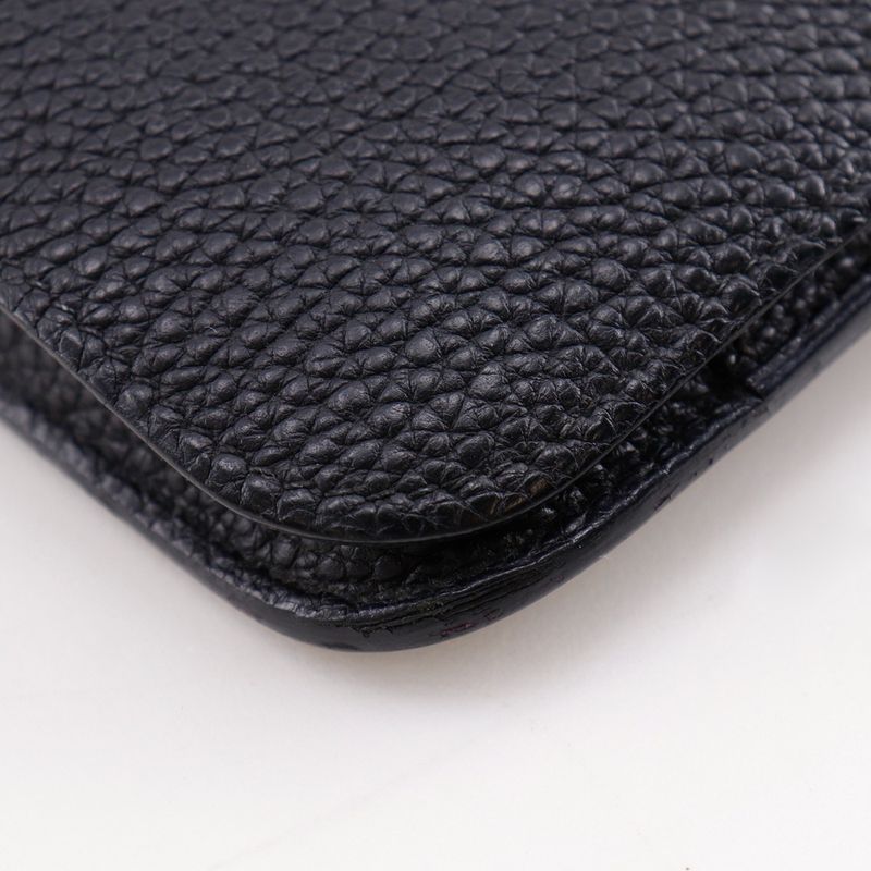 Hermes Dogon GM Taurillon Clemence Black Gold I Wallet