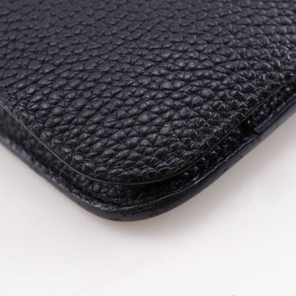 Hermes Dogon GM Taurillon Clemence Black Gold I Wallet