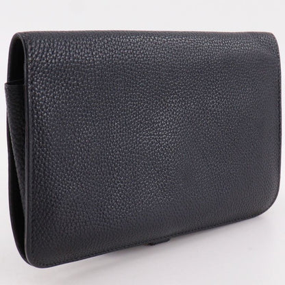 Hermes Dogon GM Taurillon Clemence Black Gold I Wallet