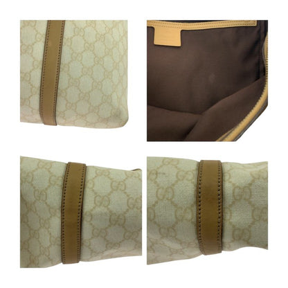 Gucci Beige Brown Gold GG Supreme Canvas Business Tote