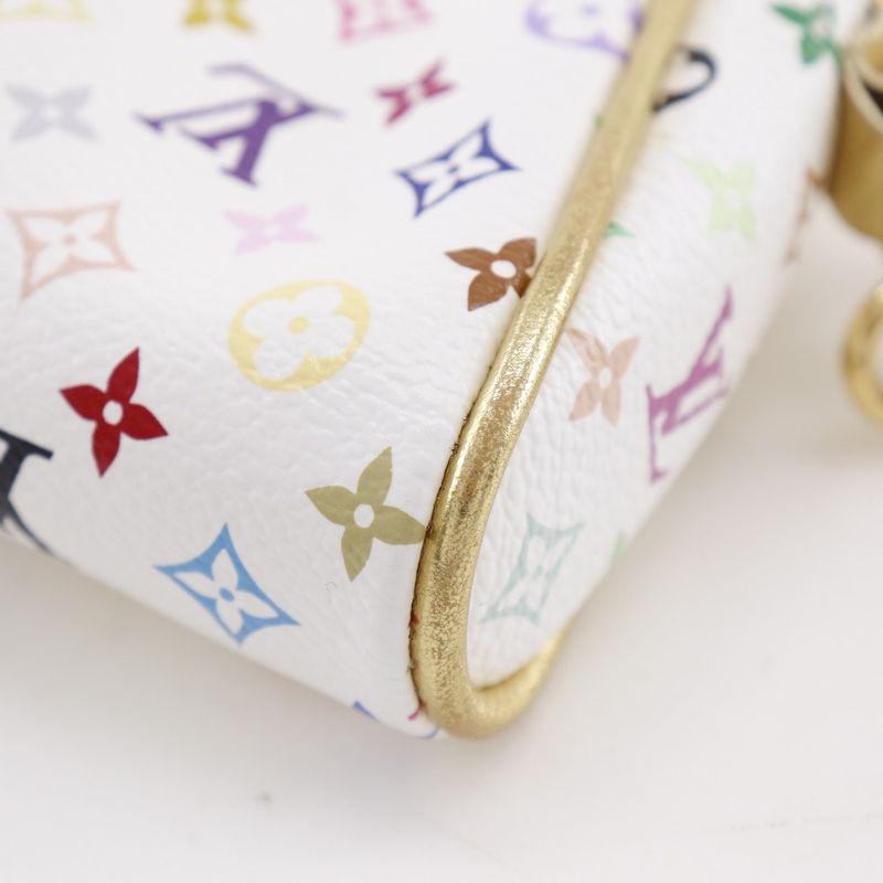 Louis Vuitton Kate Pouch Monogram Multicolor Blanc White Clutch