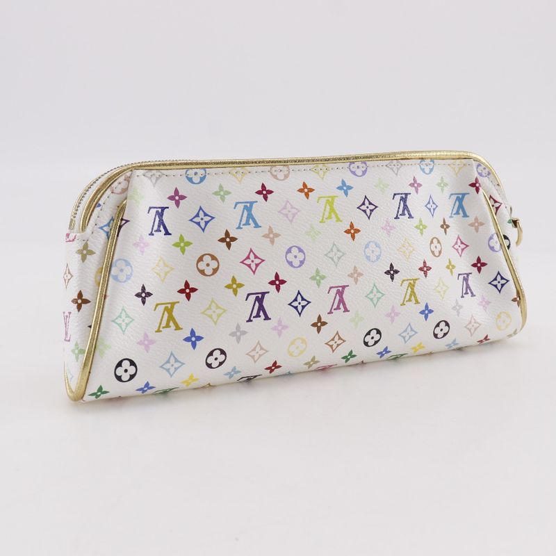 Louis Vuitton Kate Pouch Monogram Multicolor Blanc White Clutch