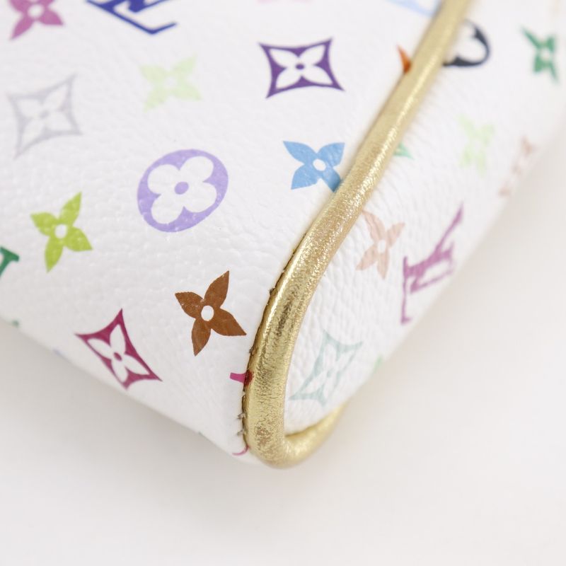 Louis Vuitton Kate Pouch Monogram Multicolor Blanc White Clutch