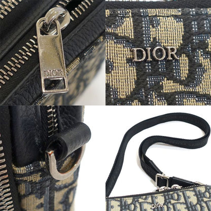 Dior Strap Pouch Oblique Peacock Shoulder Bag Silver
