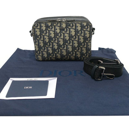 Dior Strap Pouch Oblique Peacock Shoulder Bag Silver