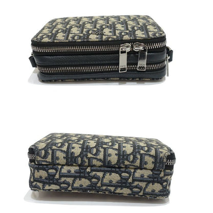 Dior Strap Pouch Oblique Peacock Shoulder Bag Silver