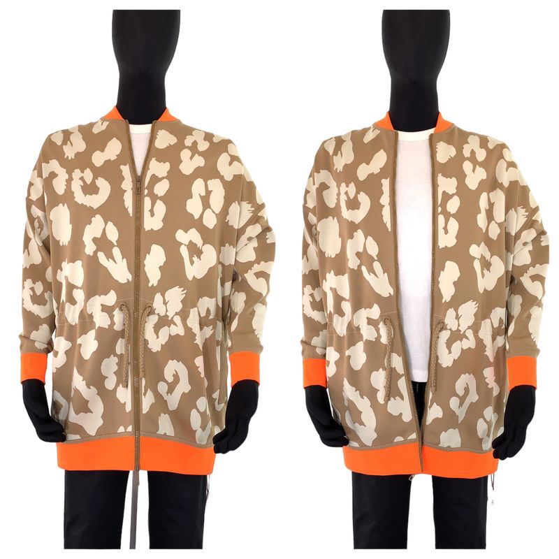 Hermes Twill Lane 34 Brown Orange Silk Jacket Cardigan Jersey