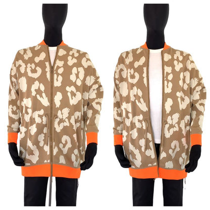 Hermes Twill Lane 34 Brown Orange Silk Jacket Cardigan Jersey