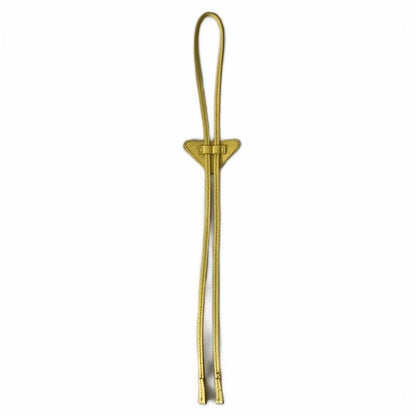Prada Saffiano Triangle Logo Loupe Tie Leather Tie Yellow