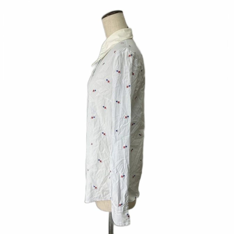 Gucci Striped Shirt Heart Sword Long Sleeve 38 Sky Blue