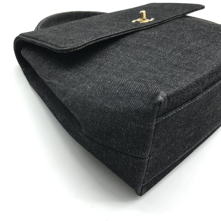 Chanel CC Logo Denim Vintage Hand Navy Purse