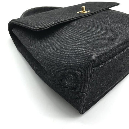 Chanel CC Logo Denim Vintage Hand Navy Purse