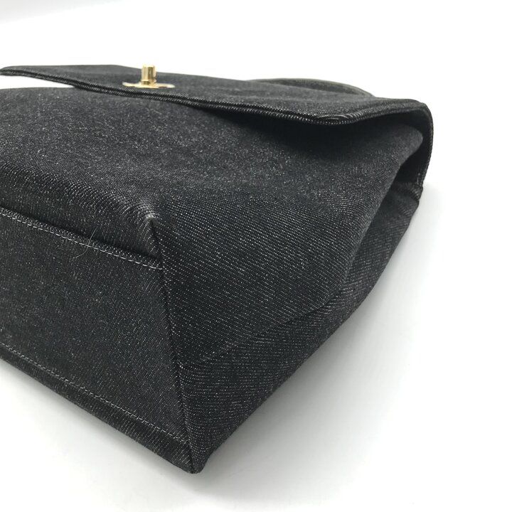 Chanel CC Logo Denim Vintage Hand Navy Purse