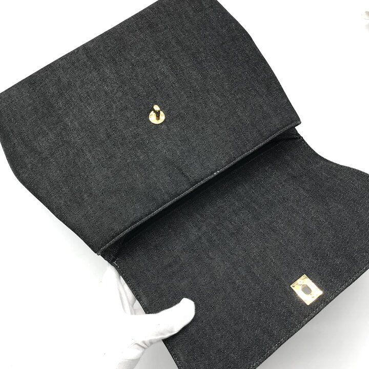 Chanel CC Logo Denim Vintage Hand Navy Purse