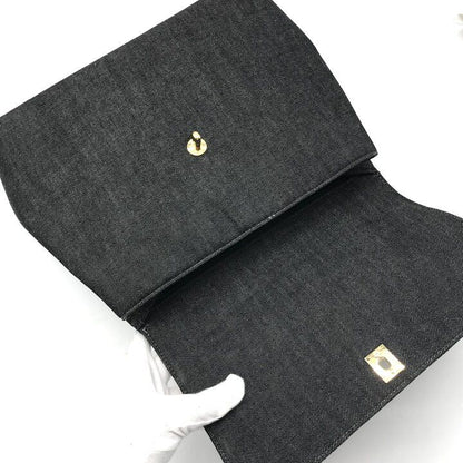 Chanel CC Logo Denim Vintage Hand Navy Purse