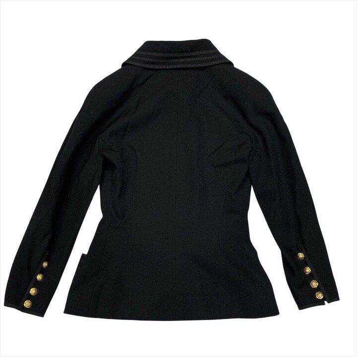 Chanel CC Logo Button Vintage Suit Skirt Set Black