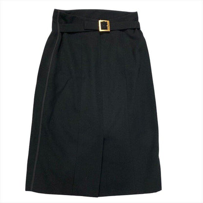 Chanel CC Logo Button Vintage Suit Skirt Set Black