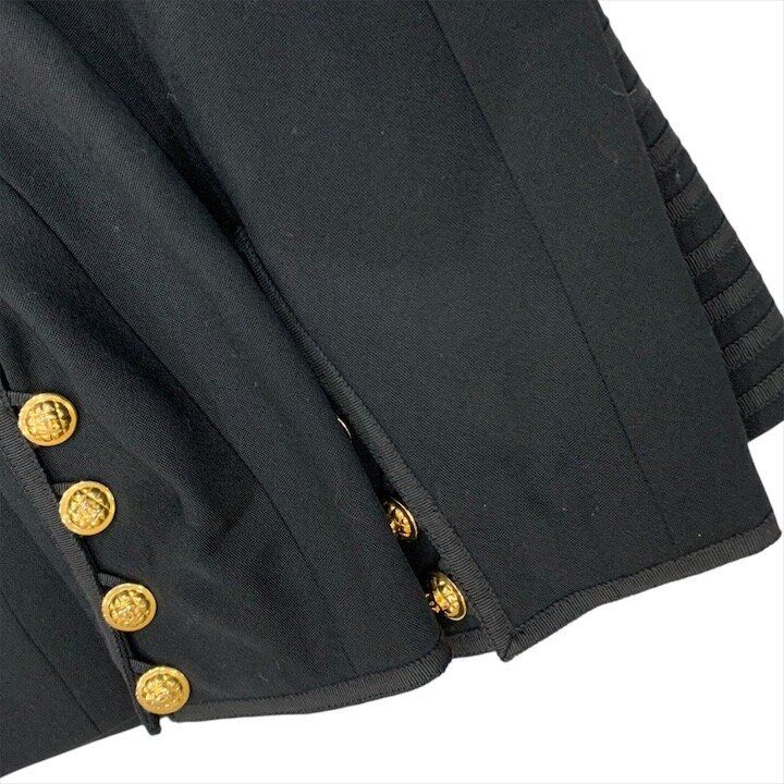 Chanel CC Logo Button Vintage Suit Skirt Set Black