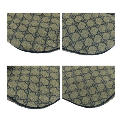 Gucci Beige Navy Silver GG Supreme Canvas Shoulder Bag