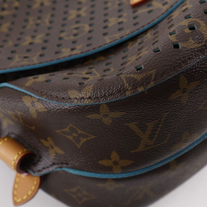 Louis Vuitton Saumur PM Monogram Perfoux Turquoise Brown
