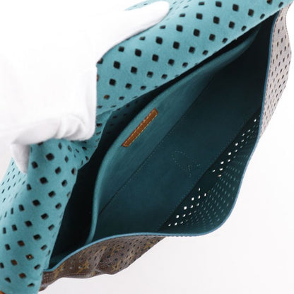 Louis Vuitton Saumur PM Monogram Perfoux Turquoise Brown