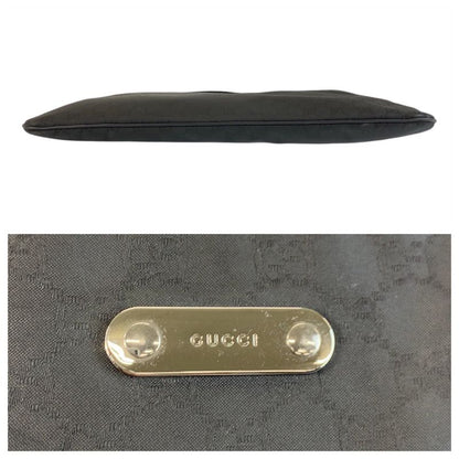 Gucci GG Pattern Black Silver Nylon Leather Shoulder Bag