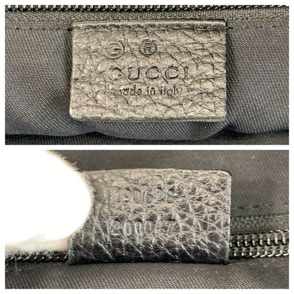 Gucci GG Pattern Black Silver Nylon Leather Shoulder Bag