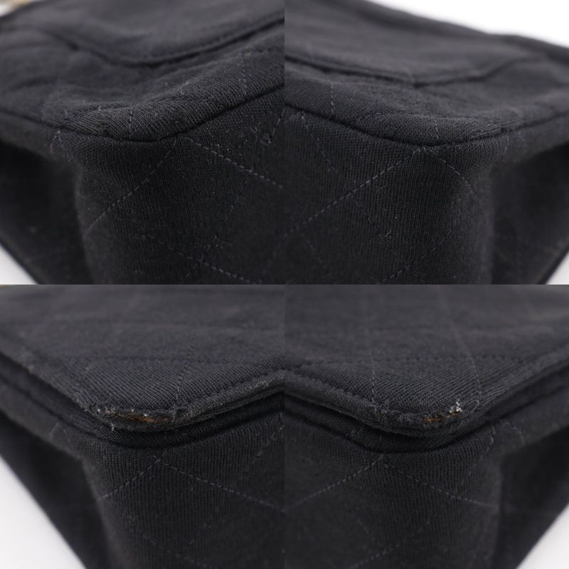 Chanel Chain Shoulder Quilted Cotton Black Bag