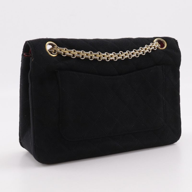 Chanel Chain Shoulder Quilted Cotton Black Bag