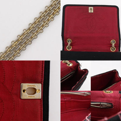 Chanel Chain Shoulder Quilted Cotton Black Bag