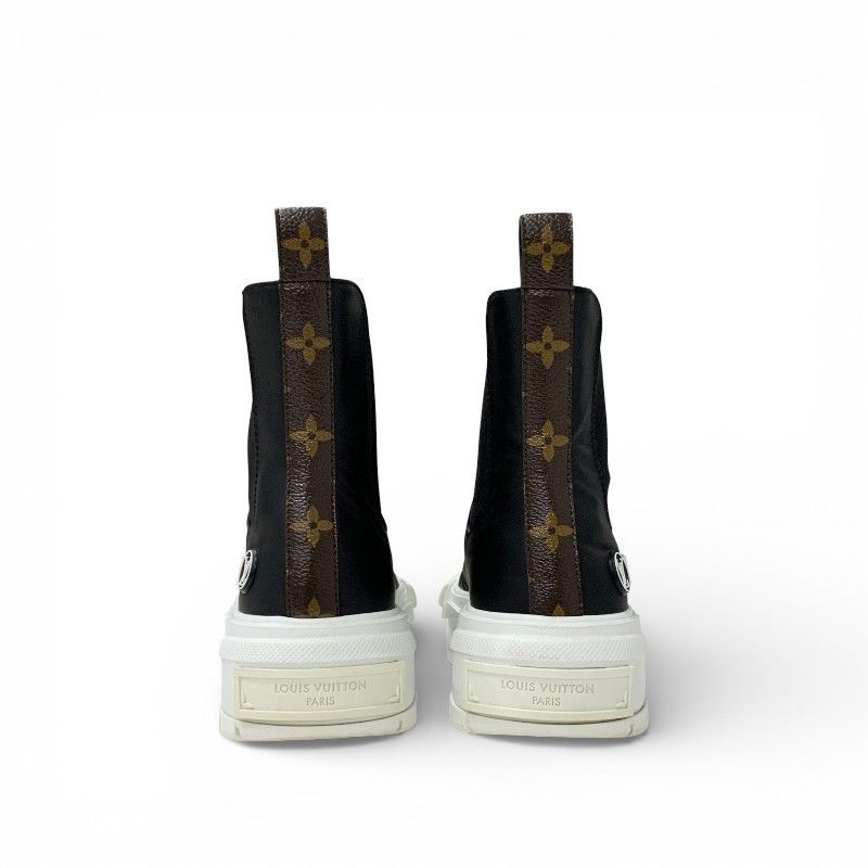 Louis Vuitton Squad Line Monogram Boots Short Shoes Leather Black White Logo