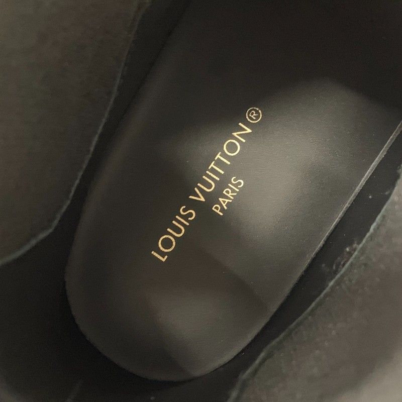 Louis Vuitton Squad Line Monogram Boots Short Shoes Leather Black White Logo