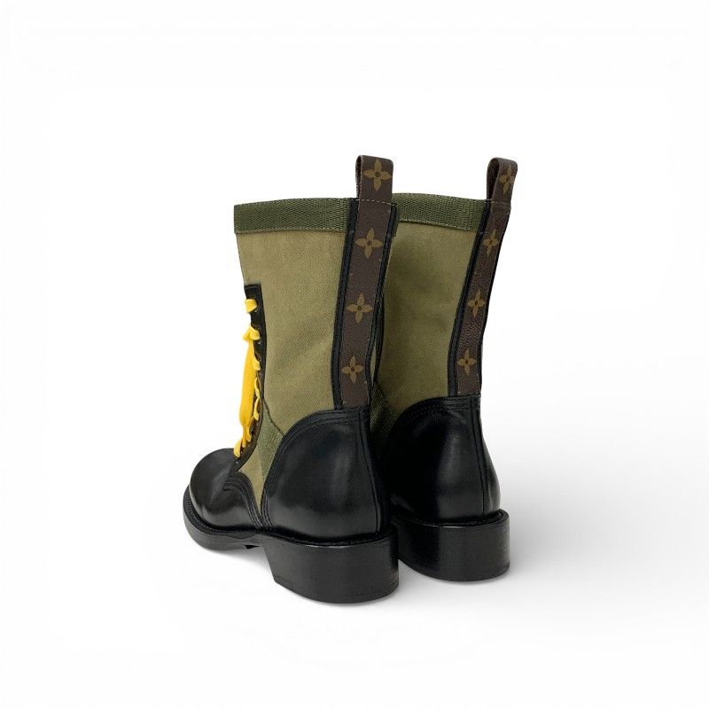 Louis Vuitton Metropolis Line Monogram Boots Short Shoes Leather Canvas Black