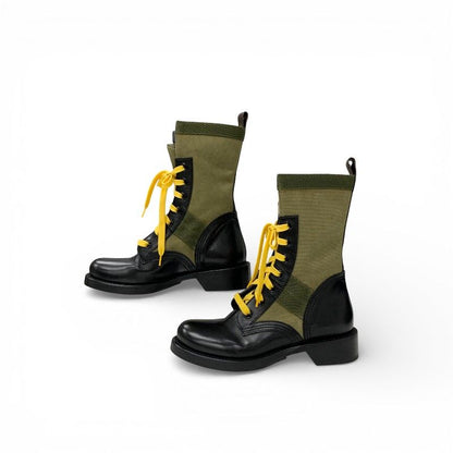 Louis Vuitton Metropolis Line Monogram Boots Short Shoes Leather Canvas Black